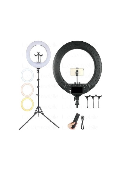 Led Rl-21 Inç 220v Girişli 3 Adet Telefon Tutacaklı+uzaktan Kumanda+çantalı Selfie Işığı Senalstore