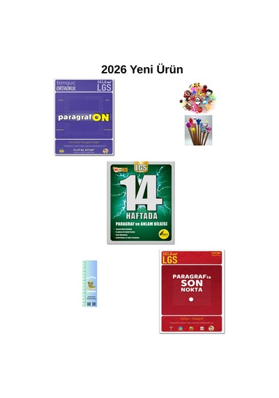 Tonguç 8. Sınıf Paragraf Seti 3 Kitap On+son Nokta+14 Haftada Anlam Bilgisi Tırtıl A+kalem B.