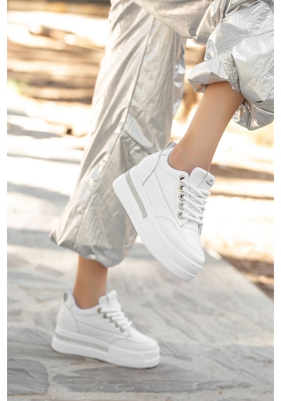 Granes Kadın Beyaz Gizli Topuk Sneaker Beyaz