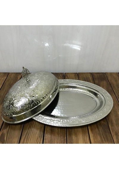 35 Cm İşlemeli Bakır Kayık Sahan Gümüş