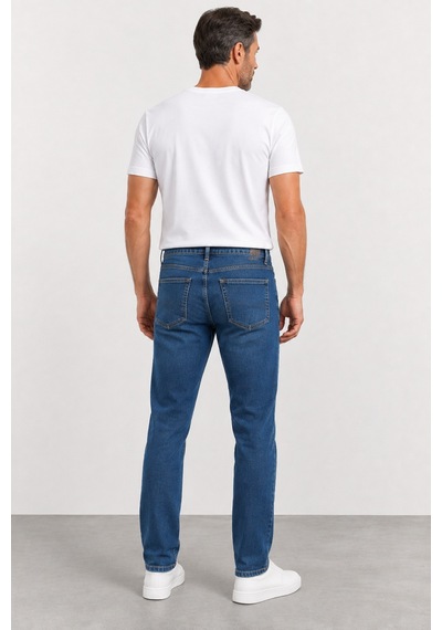 Bihan Store Erkek Slim Fit Esnek Denim Jean Pantolon Mc Clap 008-koyu Mavi