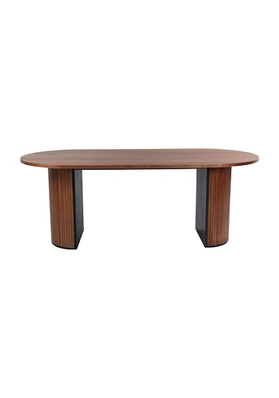 Zeno Oval Ahşap Bohem Yemek Masası 90x200 Ceviz