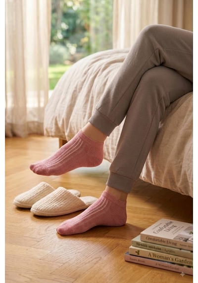 Socketta 5'li Karışık Renkli Kadın Bambu Kendinden Desenli Dikişsiz Esnek Yazlık Patik Çorap - Premium Somon-açık Gül Kurusu-pudra-bebe Pembe-beyaz Socketta 5'li Karışık Renkli Kadın Bambu Kendinden Desenli Dikişsiz Esnek Yazlık Patik Çorap - Premium Somon-açık Gül Kurusu-pudra-bebe Pembe-beyaz