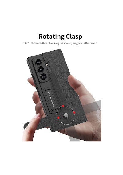 Nihcase Samsung Galaxy Uyumlu Z Fold 8 Ultra Kılıf Suni Deri Tasarımlı Kıpta Kartlıklı Standlı Kapak