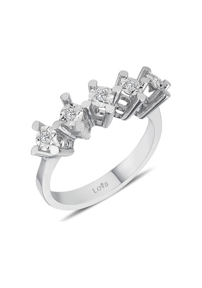 Lova 1 Karat Efektli Pırlanta Beştaş Yüzük - 1070107
