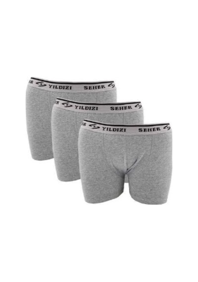 Seher Yıldızı Elastan Boxer Ser0060 6'lı Paket Gri