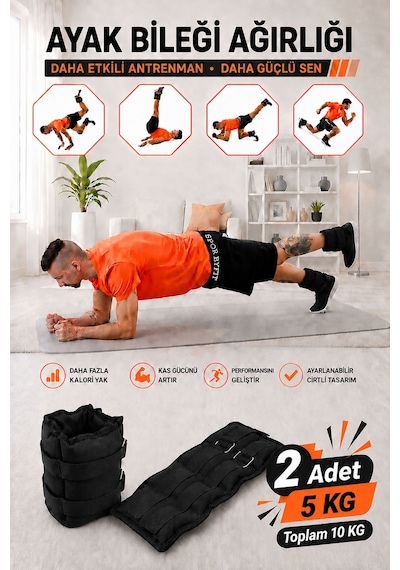 5 Kg Siyah Deluxe Comfort El Ayak Ağırlığı Siyah