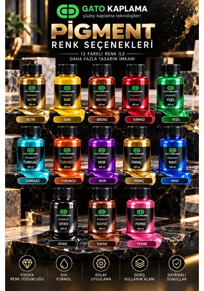 Gato Kaplama Solvent Bazlı Transparan Sıvı Pigment Boya 100 Ml Bronz Renk Renklendirici