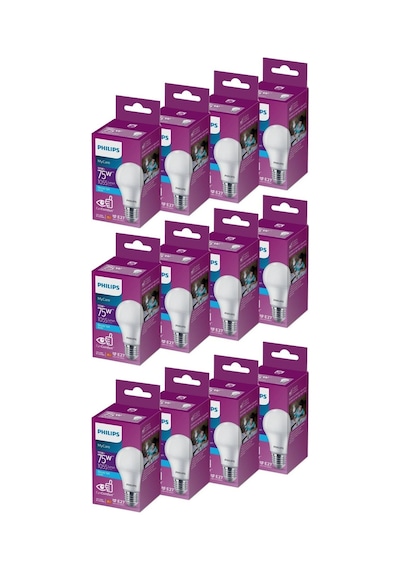 Philips Led 10-75W Ampul 6500K Beyaz Işık 12Li