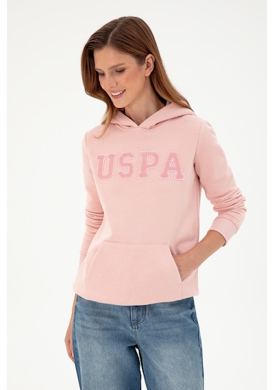 U.S. Polo Assn. Kadın Toz Pembe Basic Kapüşonlu Sweatshirt 50296931-VR050 U.S. Polo Assn. Kadın Toz Pembe Basic Kapüşonlu Sweatshirt 50296931-VR050