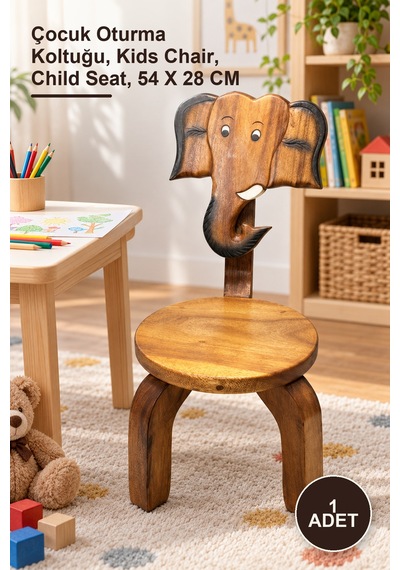 1 Adet Çocuk Sandalyesi Çocuk Oturma Koltuğu, Kids Chair, Child Seat, 54 X 28 Cm Sarı