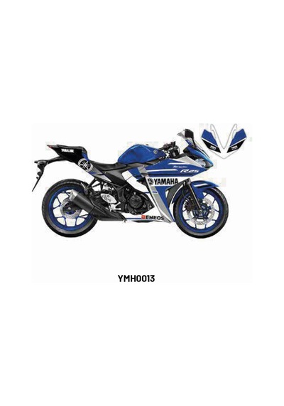 Yamaha Yzf-r25 2014-2018 "blue Racer" Tasarım Motosiklet Sticker Etiket Kaplama Modeli