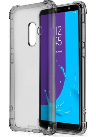 Blogy Galaxy J8 İle Uyumlu Crystal Fit Kılıf Smoke Black