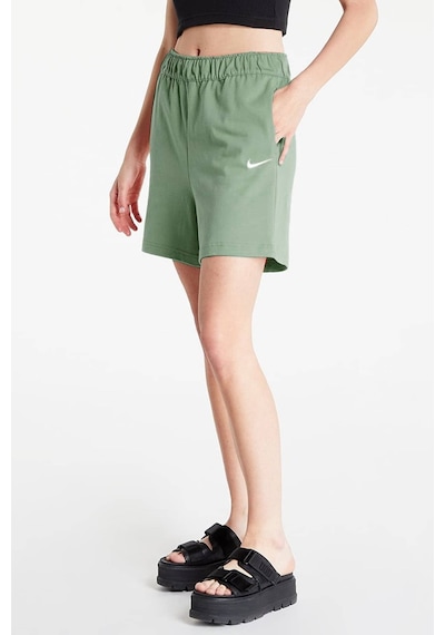 Nike Sportswear Essential Loose Fit Jersey Shorts Bol Kesim Jarse Kumaş Kadın Şort Yeşil Yeşil
