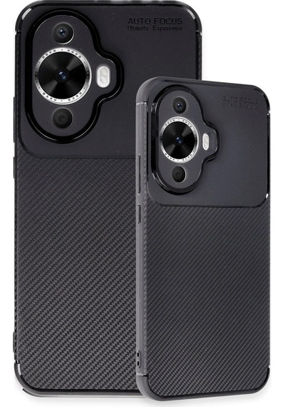 Huawei Nova 12s Kılıf Auto Focus Karbon Kapak Siyah