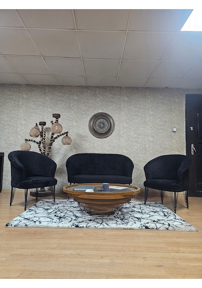 Zafir Teddy Takım Siyah Boyalı Telli Ayak Çay Seti Koltuk - Berjer , Balkon, Salon, Ofis Siyah Zafir Teddy Takım Siyah Boyalı Telli Ayak Çay Seti Koltuk - Berjer , Balkon, Salon, Ofis Siyah