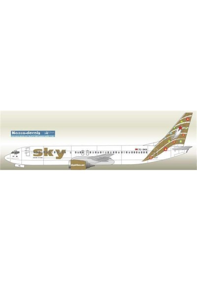 Nazca Decals Sky010 1/144 Ölçek, Sky B737-400 Gold With Laser Printed