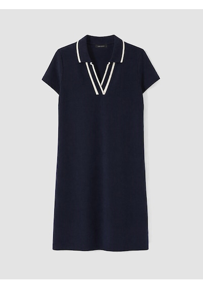 Lcw Everyday Lacivert Polo Yaka Soft Touch Mini Elbise