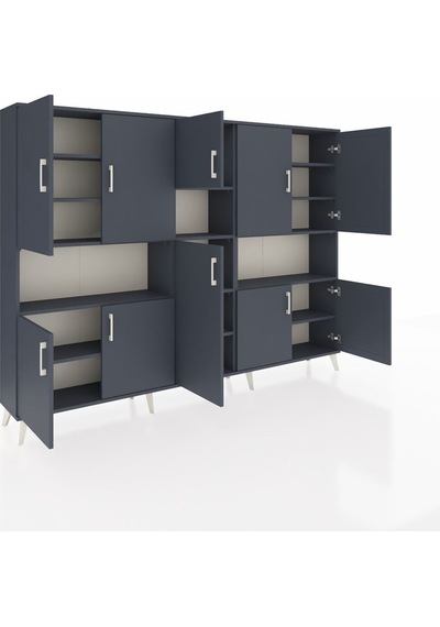 Arges Dolap 14 Raflı 10 Kapaklı 220x30x163 Antrasit-antrasit Antrasit - Antrasit Arges Dolap 14 Raflı 10 Kapaklı 220x30x163 Antrasit-antrasit Antrasit - Antrasit