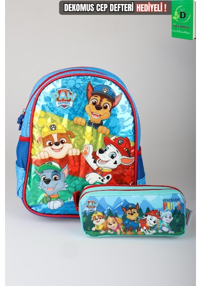 X Dekomus Lisanslı Paw Patrol Pawsome Squad 35 Cm Küçük Boy Anaokul Çantası Ve Kalem Çantası Seti Altın
