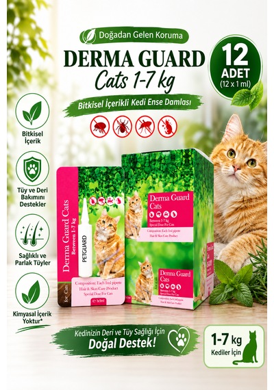 Kedi Ense Damla 1-7 Kg 12 X 1 Ml 12'li Paket Pire Kene Koruma