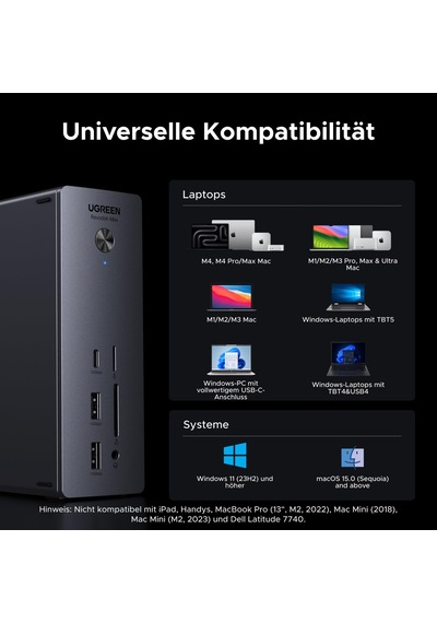 Ugreen Revodok Max 2131 Thunderbolt 5 Bağlantı İstasyonu 120 Gbps, 3 Tbt5 İle Tek 8k 60hz Ve Çift 6k 60hz Maks. , Dizüstü Bilgisayar İçin Bağlantı İstasyonu 140w Şarj, 2,5 Gbps Ethernet, Sd 4.0, 3,5 Mm Aux Ugreen Revodok Max 2131 Thunderbolt 5 Bağlantı İstasyonu 120 Gbps, 3 Tbt5 İle Tek 8k 60hz Ve Çift 6k 60hz Maks. , Dizüstü Bilgisayar İçin Bağlantı İstasyonu 140w Şarj, 2,5 Gbps Ethernet, Sd 4.0, 3,5 Mm Aux