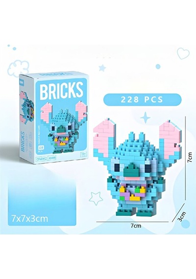 Brıcks Hawaii Model Stitch & Angel Figür Seti Mini Yapı Blok Kole