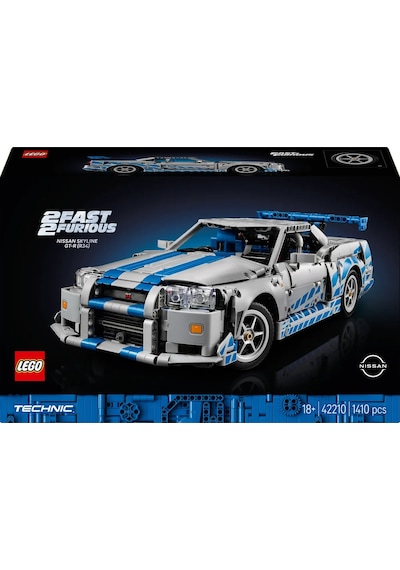 LEGO® Technic™ Daha Hızlı Daha Öfkeli Nissan Skyline Gt-R (R34) Araba 42210 - 18+ Yaratıcı Araç Modeli Yapım Seti (1410 Parça)