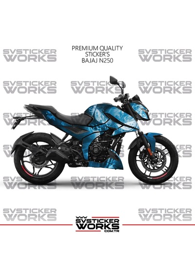 Bajaj N250 Kaplama Sticker Mavi Punisher Design Motor Kaplama Modeli Hazır Kit Tüm Modeller Uyumlu