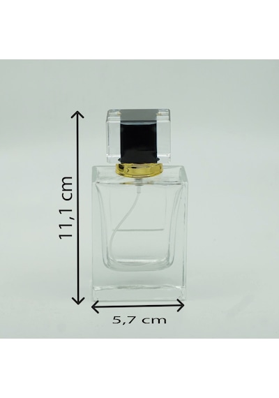 Parfüm Şişesi 50 Ml 3 Adet Damla Etiketli Kare Şişe