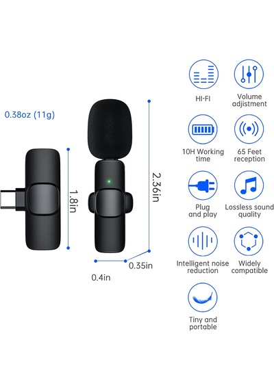 K9 Yaka Mikrofonu Çift Wireless-kablosuz Hd Ergonomik Tak Çalıştır Lightning