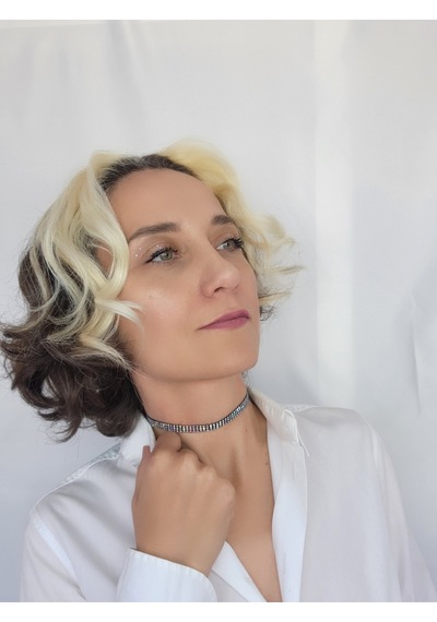 Gri Dısco Işıltılı Choker Tasma Kolye Çok Renkli