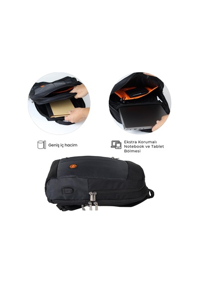 NPO CitylifePlus Smart 16" Çift Ana Bölmeli Notebook Sırt Çantası-Siyah