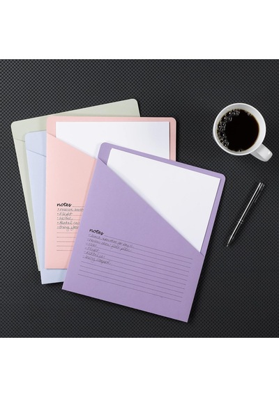 Organized Up Notes Slash File Ceket, Mektup Boyutu, Çeşitli Renkler, Paket Başına 12 Adet 75429