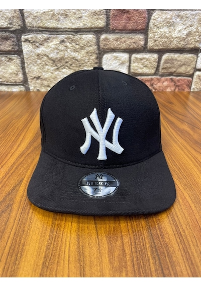 Hamze Ny Yankees New York Nakış Hip Hop Snapback Rapper Şapka Cap Siyah - Beyaz