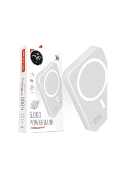 5.000mah Pd15w Magsafe Kablosuz Wireless Taşınabilir Şarj Beyaz Txm5