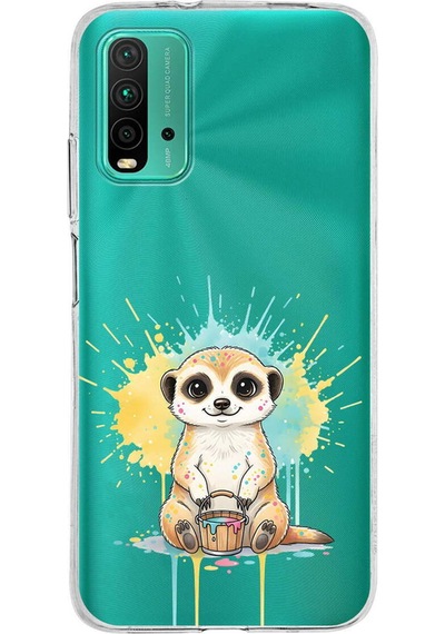 Poco M3 İle Uyumlu Splash Mirket Tasarımlı Şeffaf Silikon Kılıf Şeffaf