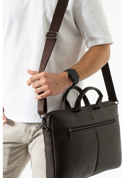 Westpolo Vegan Deri Unisex Laptop, Evrak Çantası - Kahverengi