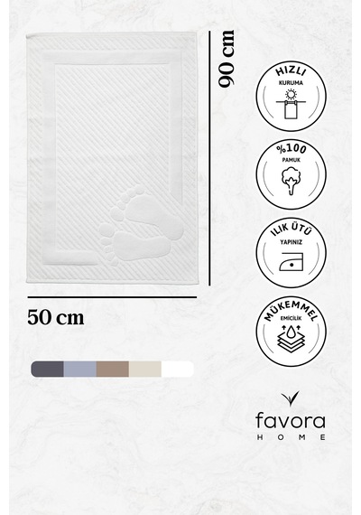 Leoline %100 Pamuk Premium Ayak Havlusu - Beyaz