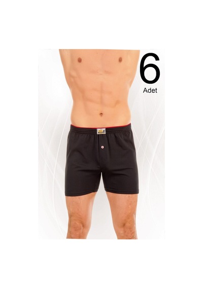 6'Lı Paket Penye Düz Erkek Boxer 001