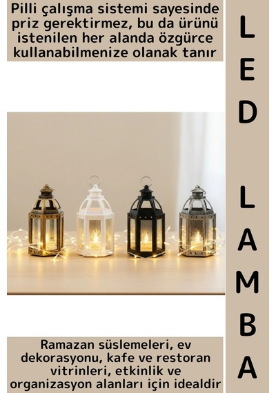 Ledışık Ramazan Masa Süsleme Hediyelik Dekoratif Osmanlı İslami Altıgen Açık Kubbe Pilli Led Lamba