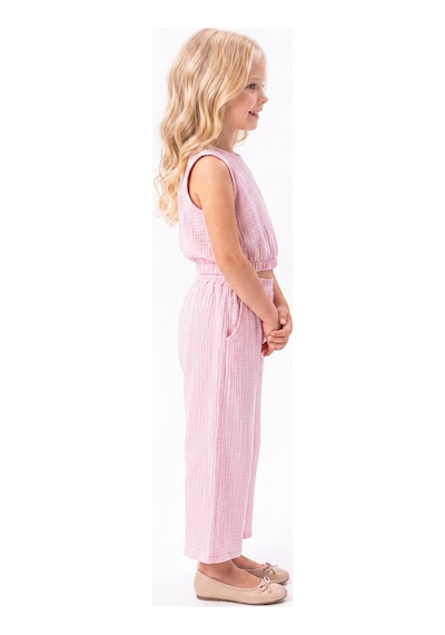 Mnk Baby & Kids Kız Çocuk Pamuklu Müslin Rahat Takım M00826 Pembe
