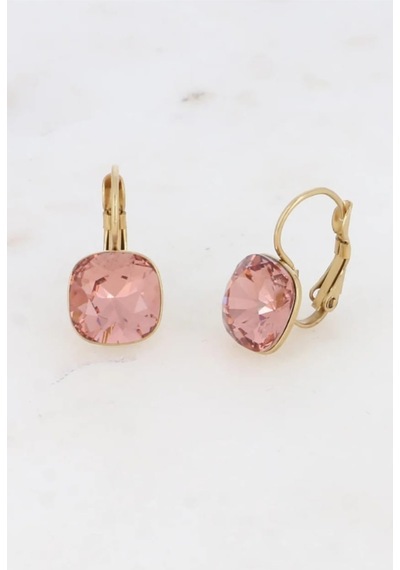 Lunarie Pembe Taşlı Mini Damla Sallantılı Küpe
