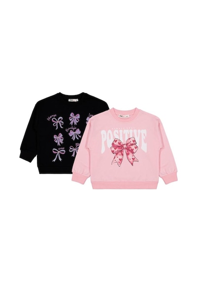 Civil Girls Fiyonk Baskılı 2'li Set 2-5 Yaş Sweatshirt Çok Renkli