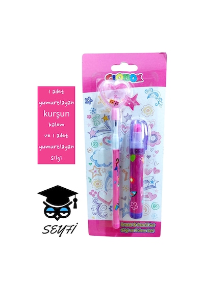 1 Adet Yumurtlayan Kurşun Kalem Ve 1 Adet Yumurtlayan Silgi Pembe