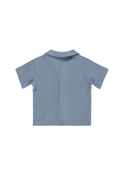 Civil Boys Basic Waffle 2-5 Yaş Gömlek - Mavi Açık İndigo