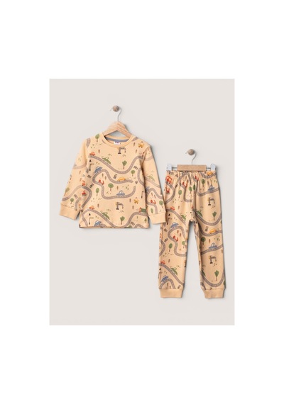 Mou&kou 1-4 Yaş Erkek Çocuk %100 Pamuk Penye Uzun Kollu Pijama Takımı Araba Desenli Turuncu Mou&kou 1-4 Yaş Erkek Çocuk %100 Pamuk Penye Uzun Kollu Pijama Takımı Araba Desenli Turuncu