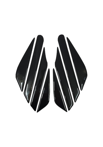 Stripe Karbon Depo Yan Pad Universal Carbon Yan Pad 3d Sticker Altın - Beyaz