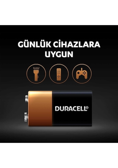 Duracell 6LR61/MN1604 9V Alkalin Pil