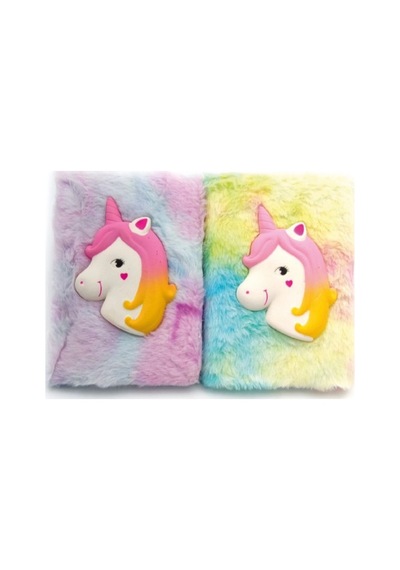 Bebek Hediyelik Kabartmalı Unicorn Tasarımlı Peluş Hatıra Defteri